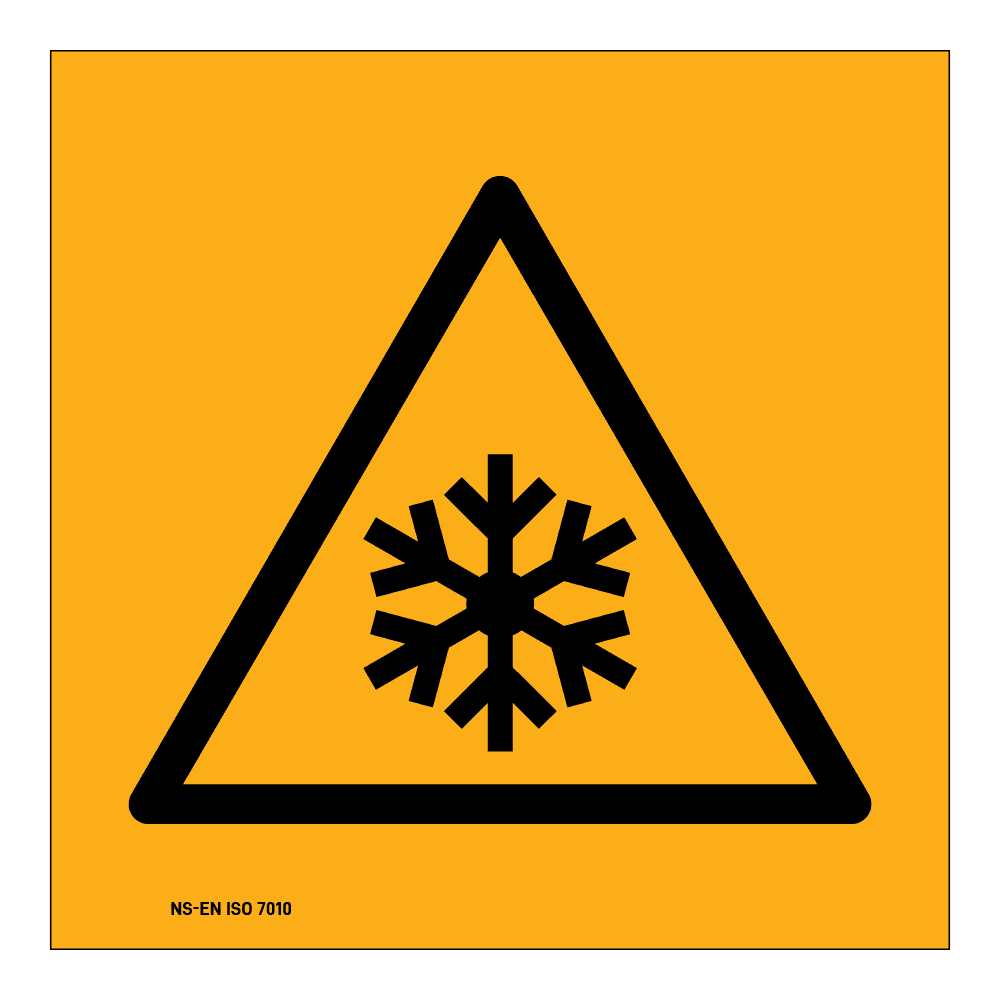Advarsel klistremerke: Fare for lave temperaturer