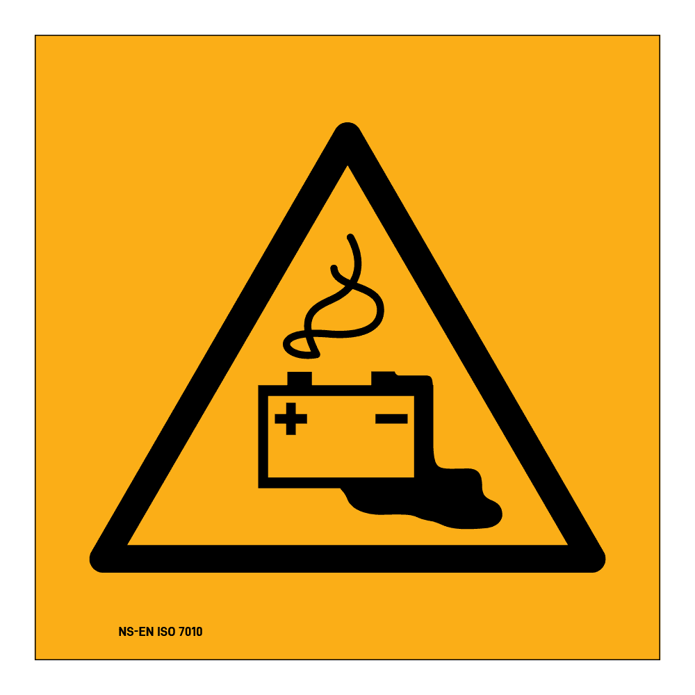 Advarsel klistremerke: Batteriladning