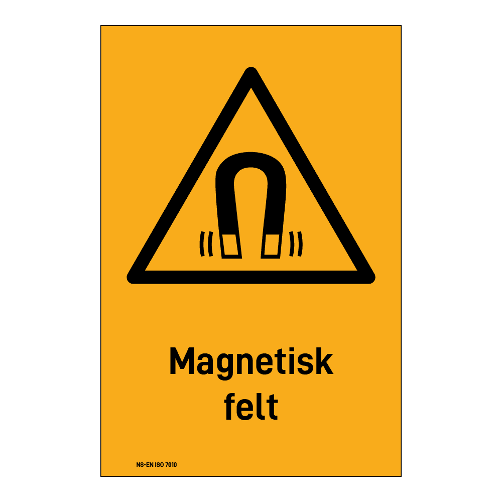 Advarsel klistremerke: "Magnetisk felt" m/tekst under