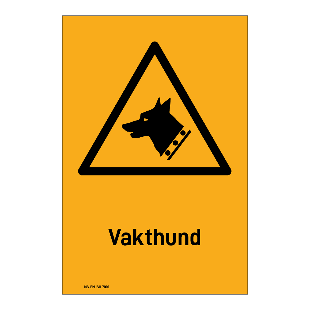Advarsel klistremerke: "Vakthund" m/tekst under