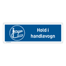 Påbud klistremerke: "Hold i handlevogn" m/tekst liggende