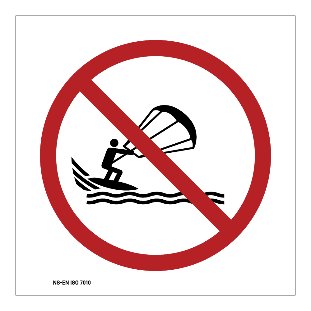 Forbud klistremerke: Kitesurfing forbudt