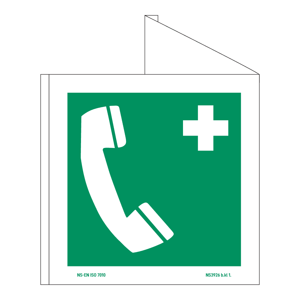 Rømningsskilt plog: Nødtelefon