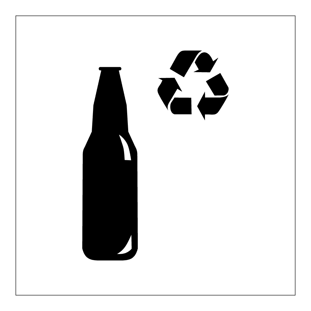 Informasjonsskilt: Resirkulering glass