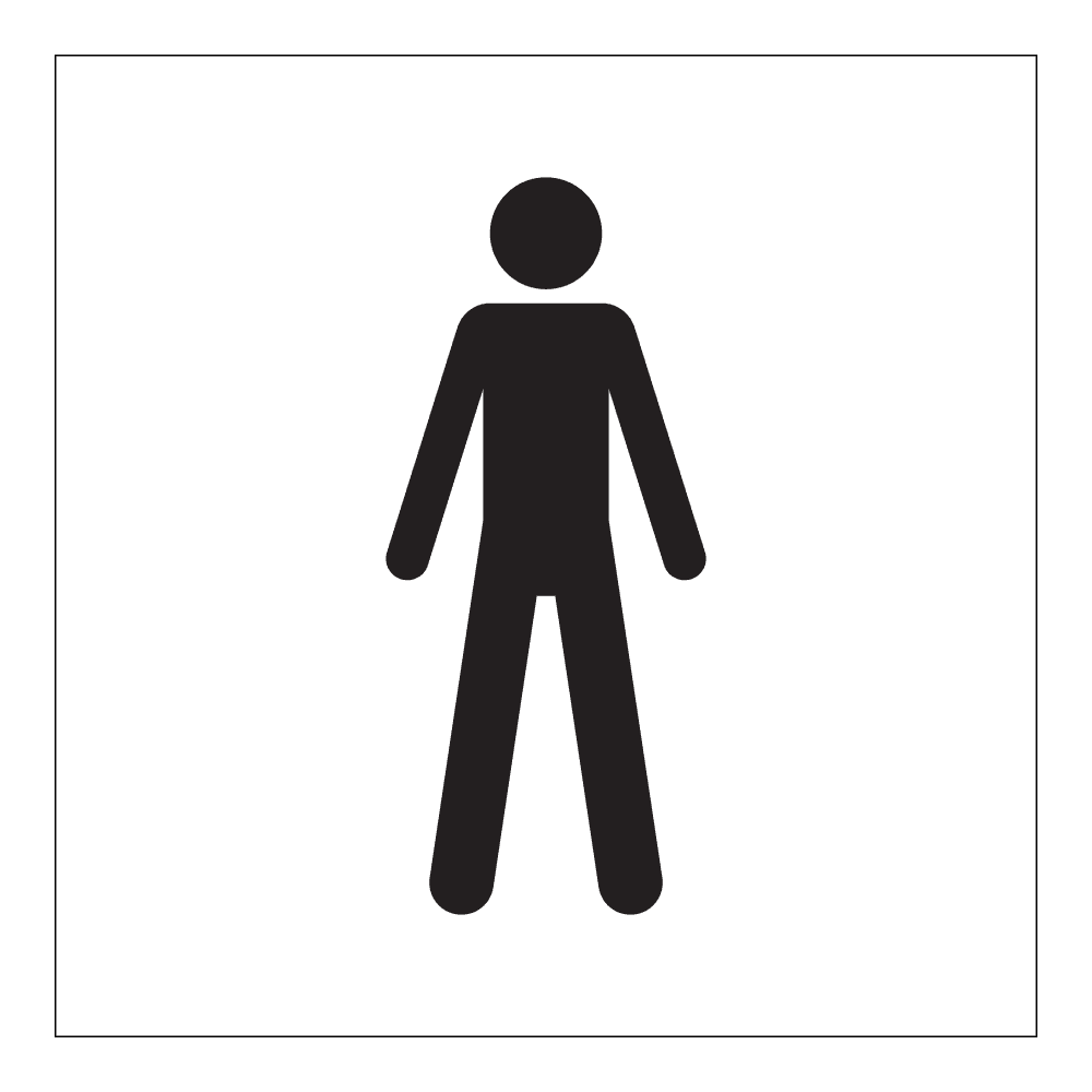 Informasjon klistremerke: WC herre