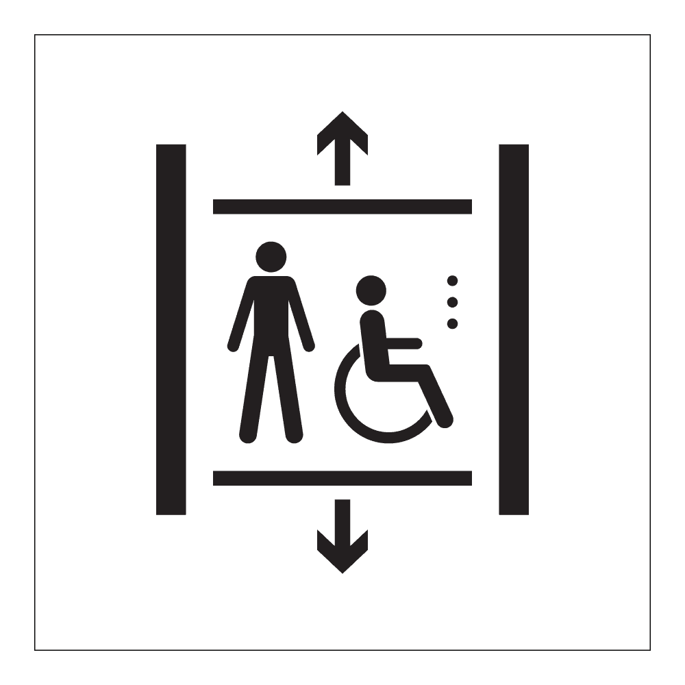 Informasjon klistremerke: Handikap heis