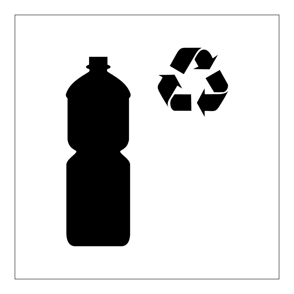 Informasjon klistremerke: Resirkulering plast