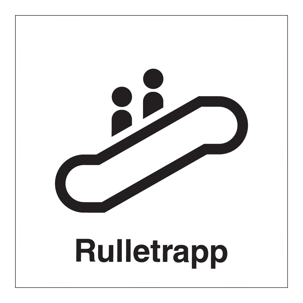 Informasjonsskilt: "Rulletrapp" m/tekst