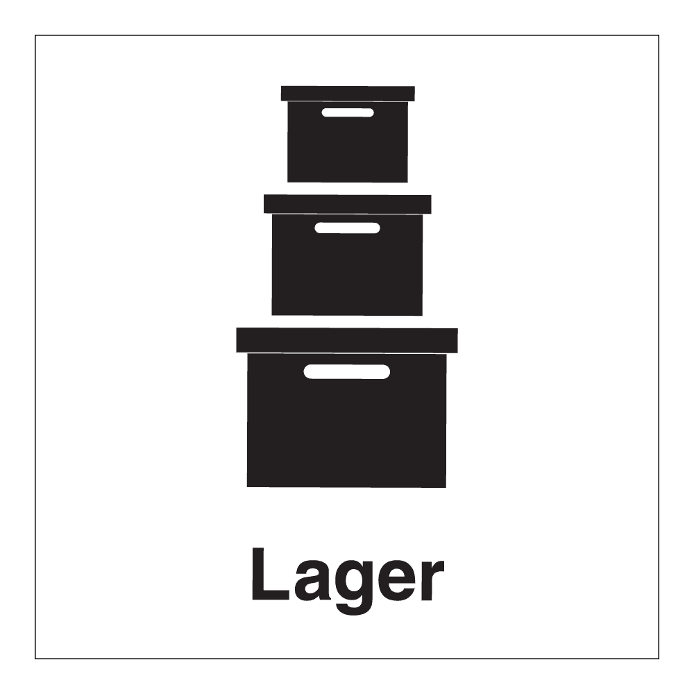 Informasjonsskilt: "Lager" m/tekst