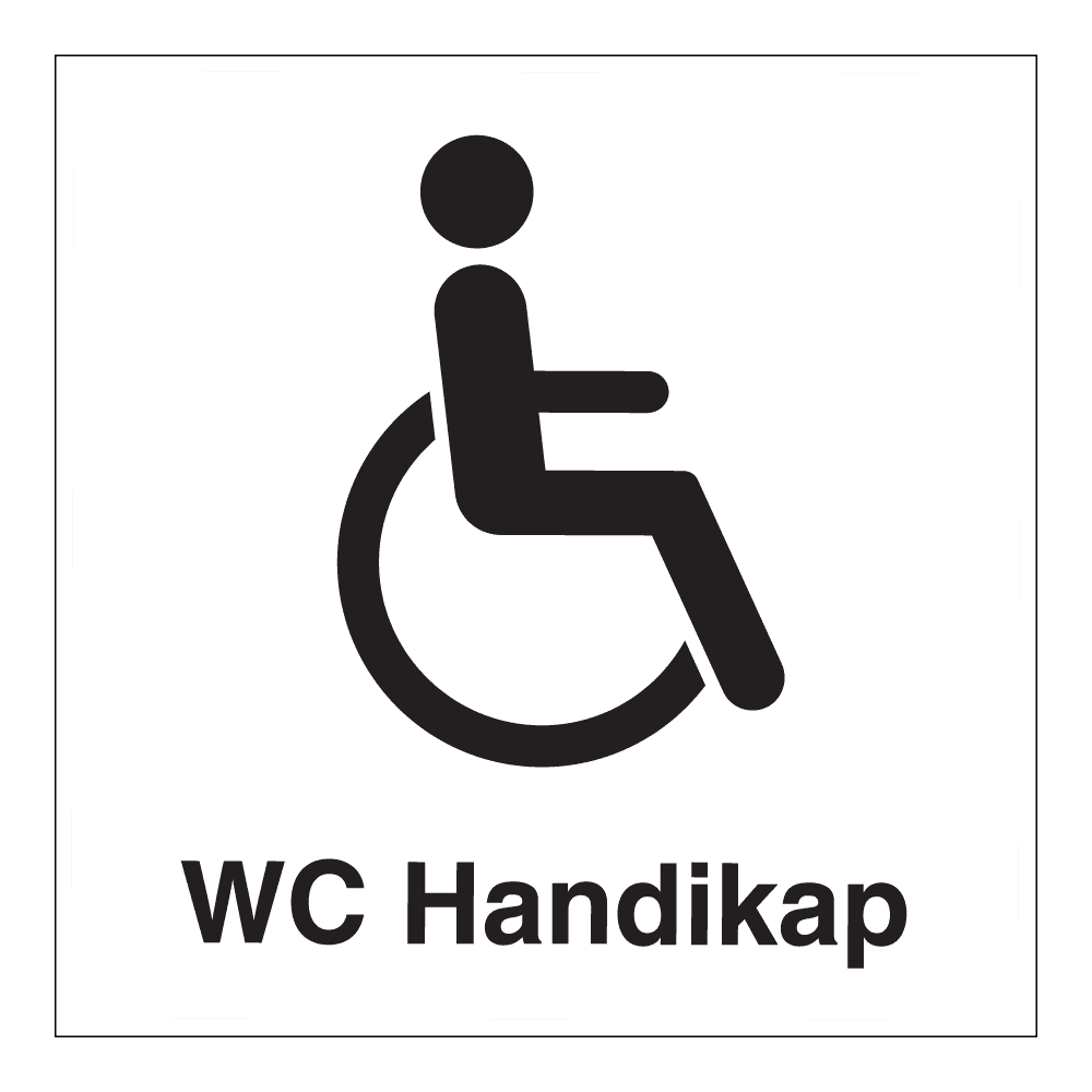 Informasjon klistremerke: "WC handikap" m/tekst