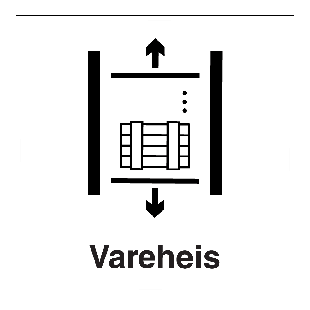 Informasjon klistremerke: "Vareheis" m/tekst