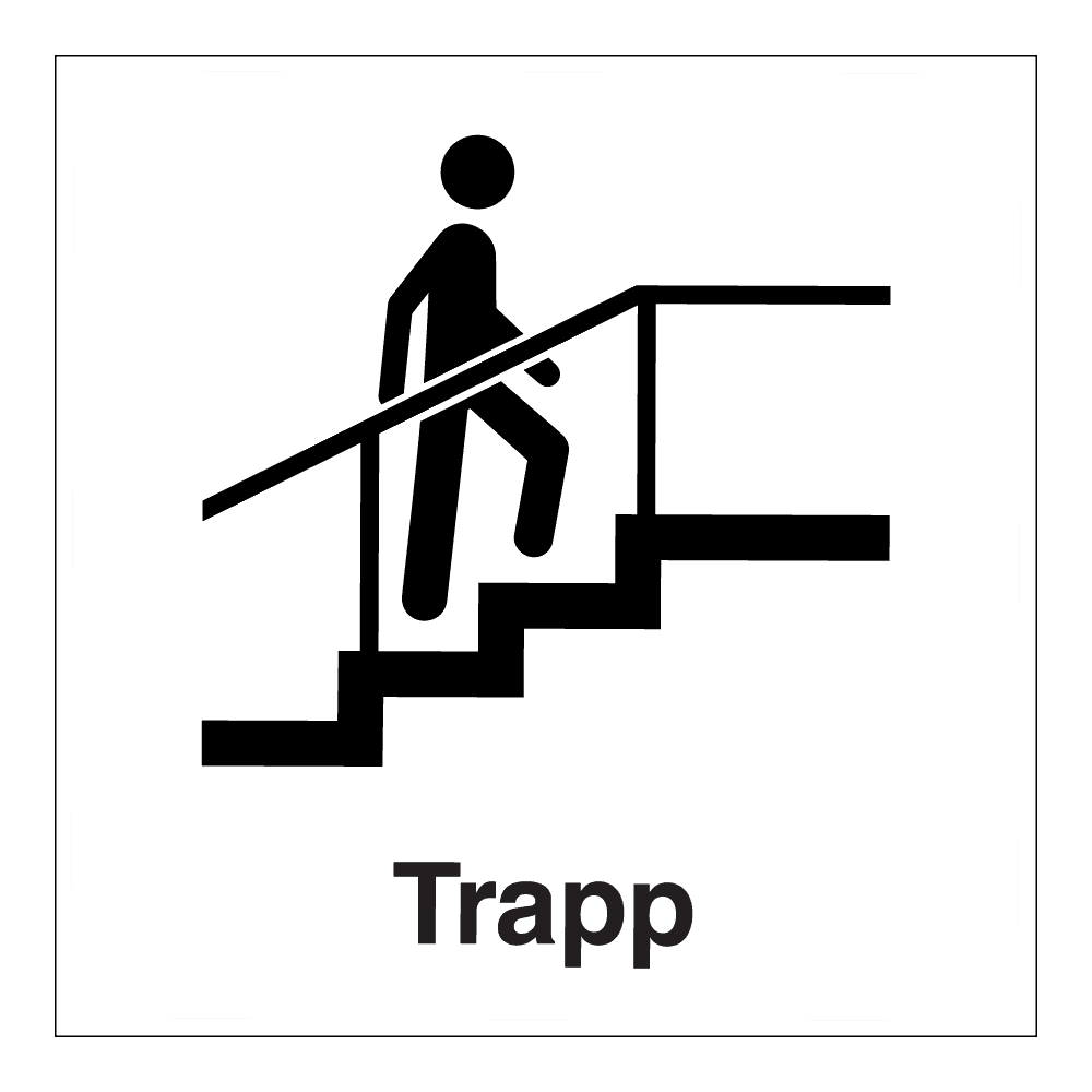 Informasjon klistremerke: "Trapp 2" m/tekst