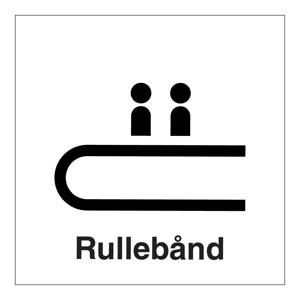 Informasjon klistremerke: "Rullebånd" m/tekst