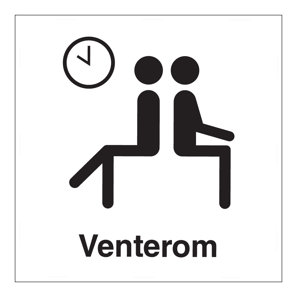 Informasjon klistremerke: "Venterom" m/tekst