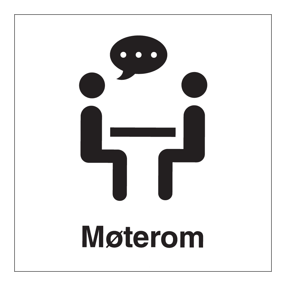 Informasjon klistremerke: "Møterom" m/tekst