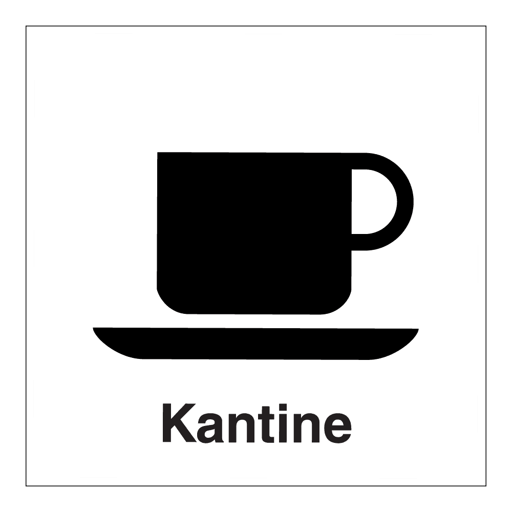 Informasjon klistremerke: "Kantine" m/tekst