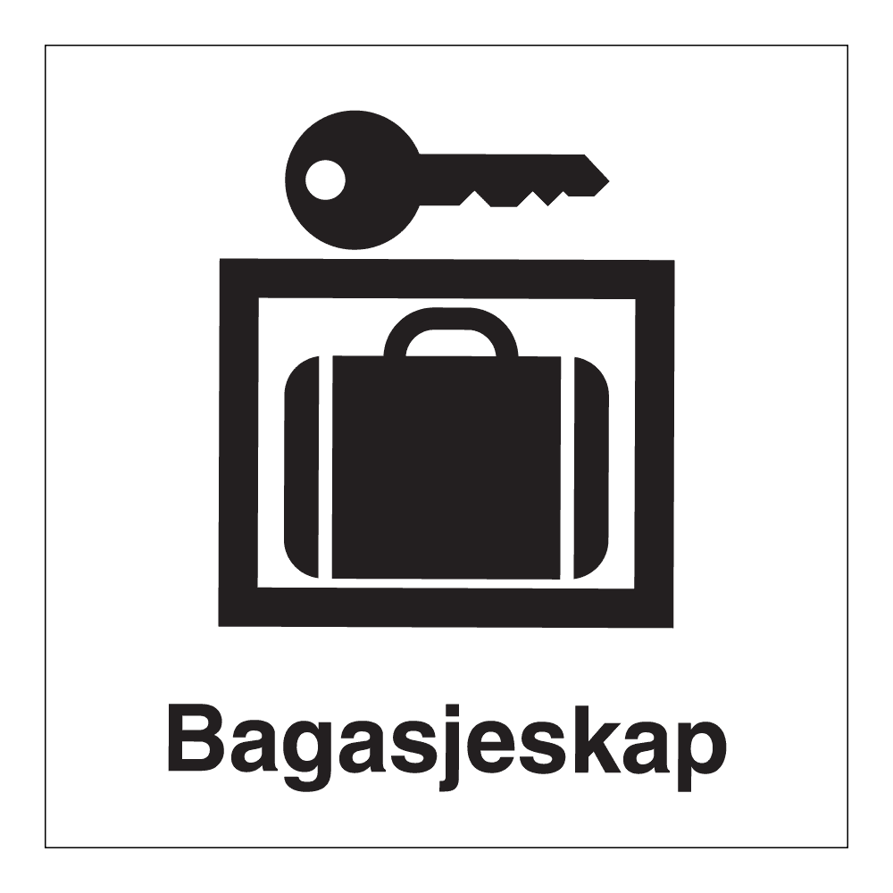 Informasjon klistremerke: "Bagasjeskap" m/tekst