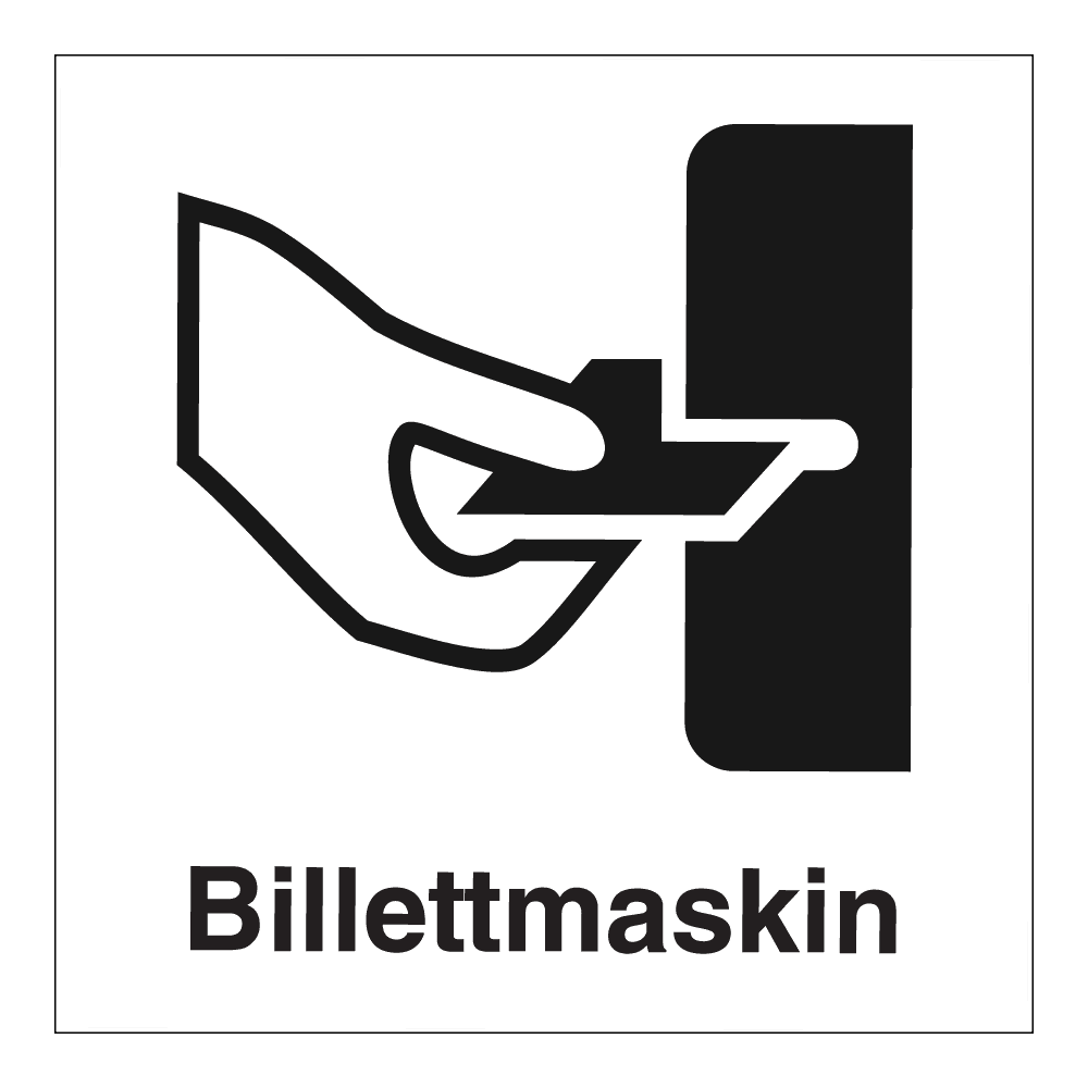 Informasjon klistremerke: "Billettmaskin" m/tekst