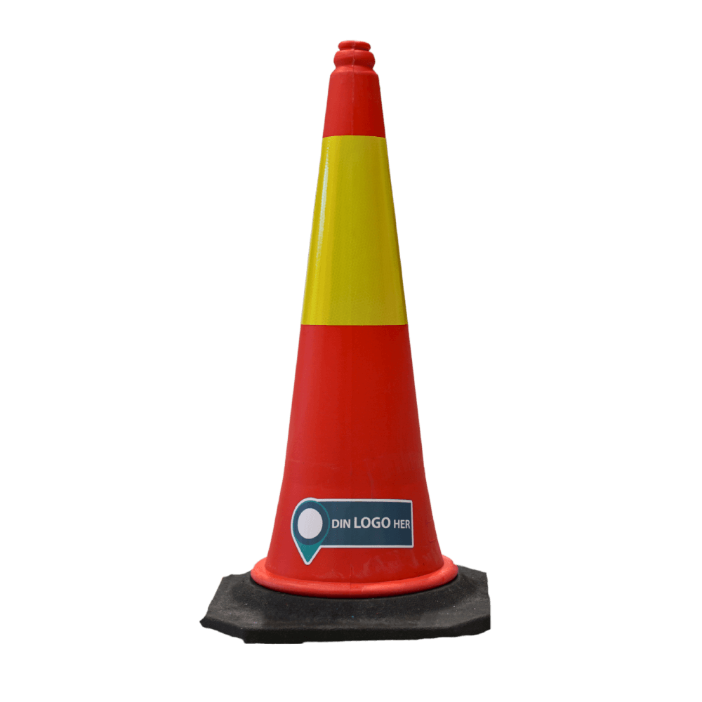 Kjegle med fot med logo