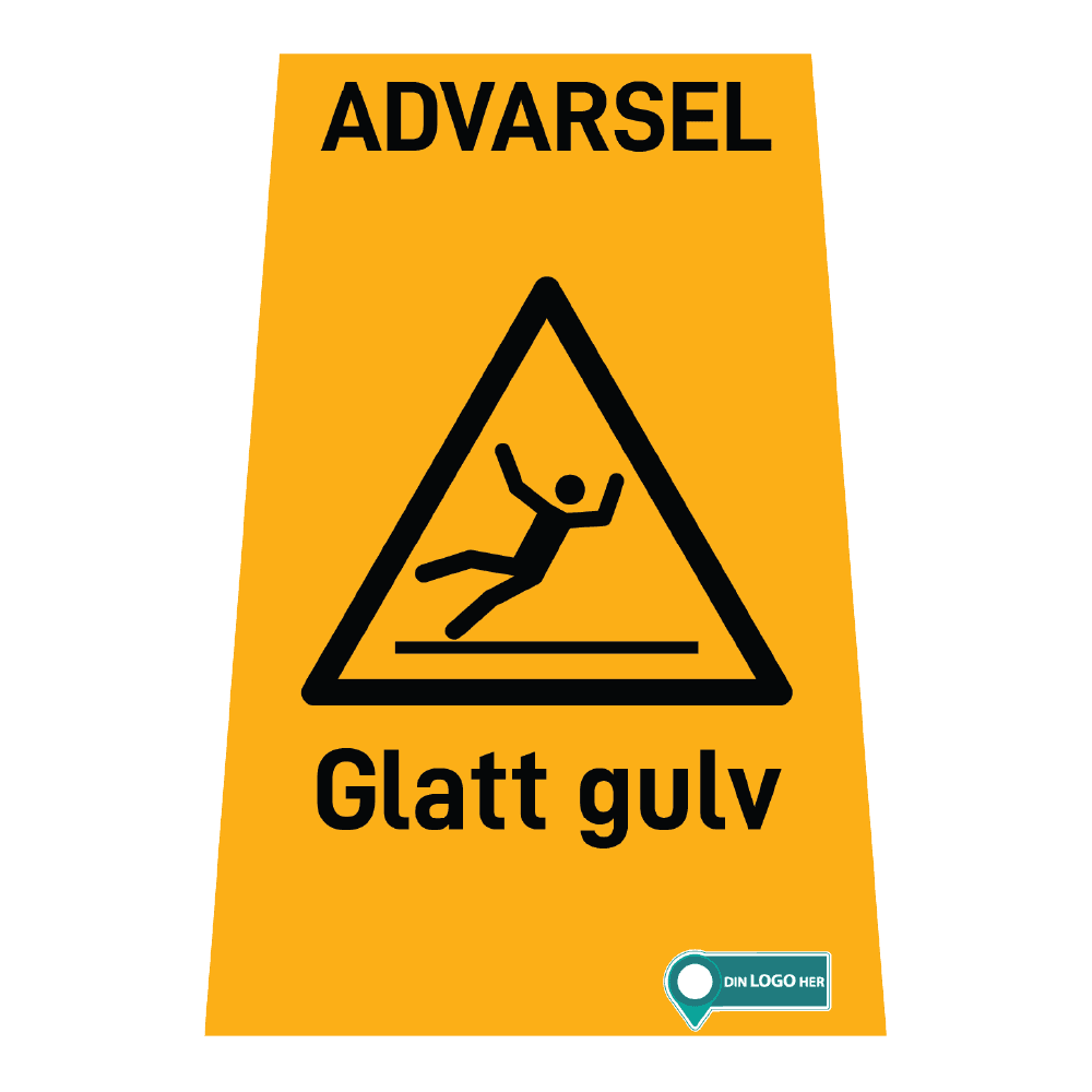 Varselskilt / bukk uten symbol, gul med logo  10 stk i pakke