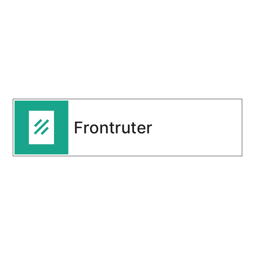 Kildesorteringsskilt: "Frontruter" m/tekst ved siden av