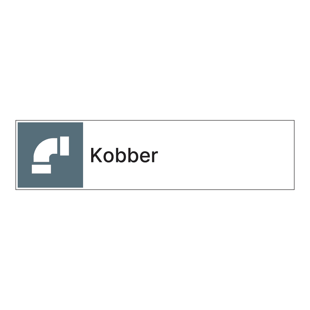 Kildesorteringsskilt: "Kobber" m/tekst ved siden av