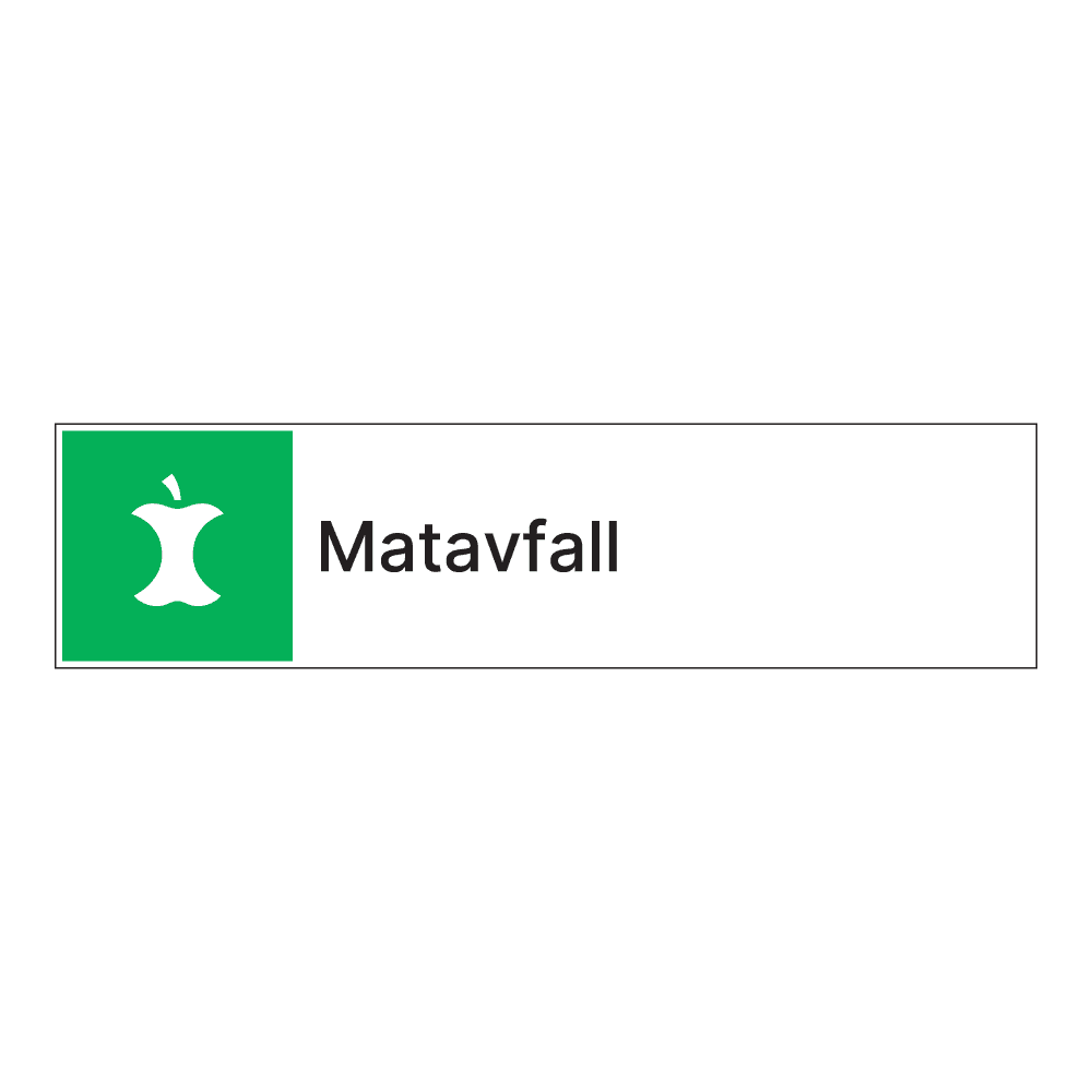 Kildesorteringsskilt: "Matavfall" m/tekst under