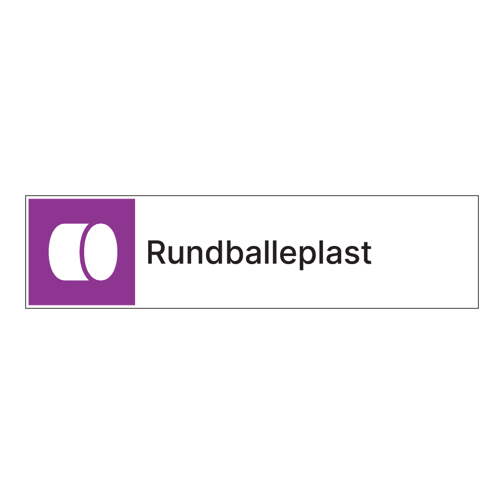 Kildesorteringsskilt: "Plastfolie" m/tekst ved siden av