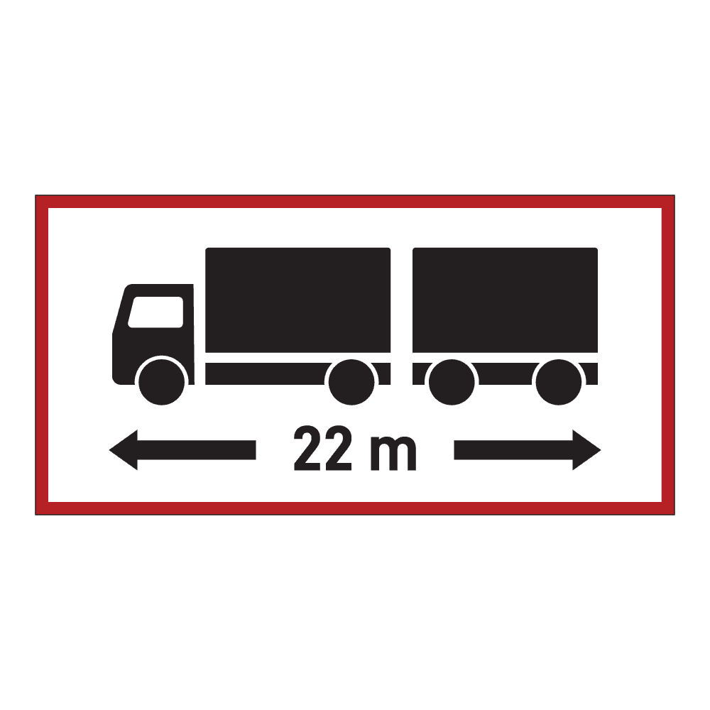 Transport skilt: Vogntog 22m