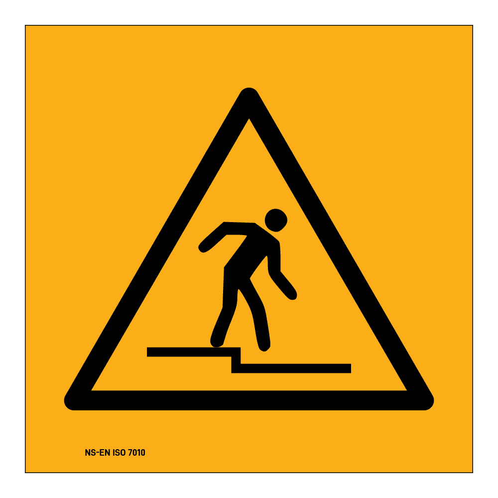 Advarselsskilt: Trinn ned
