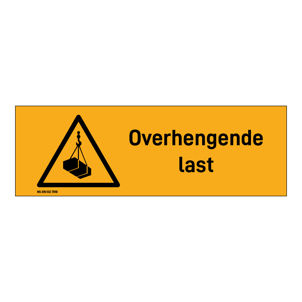 Advarsel klistremerke: "Overhengende last" m/tekst liggende