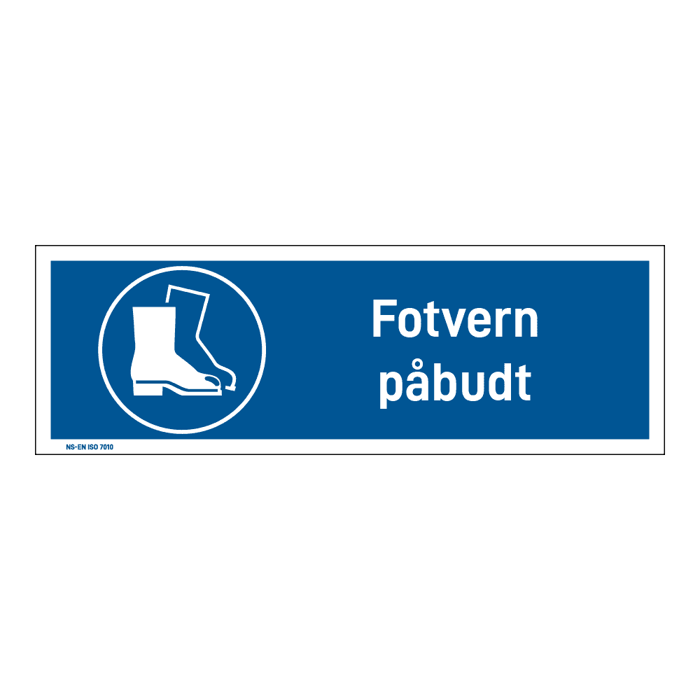 Påbudsskilt: "Fortvern påbudt" m/tekst liggende