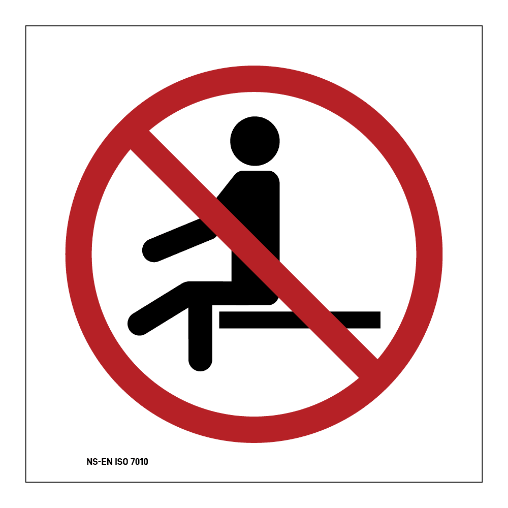Forbudsskilt: Sitting forbudt