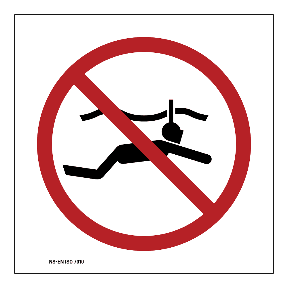 Forbudsskilt: Snorkling forbudt