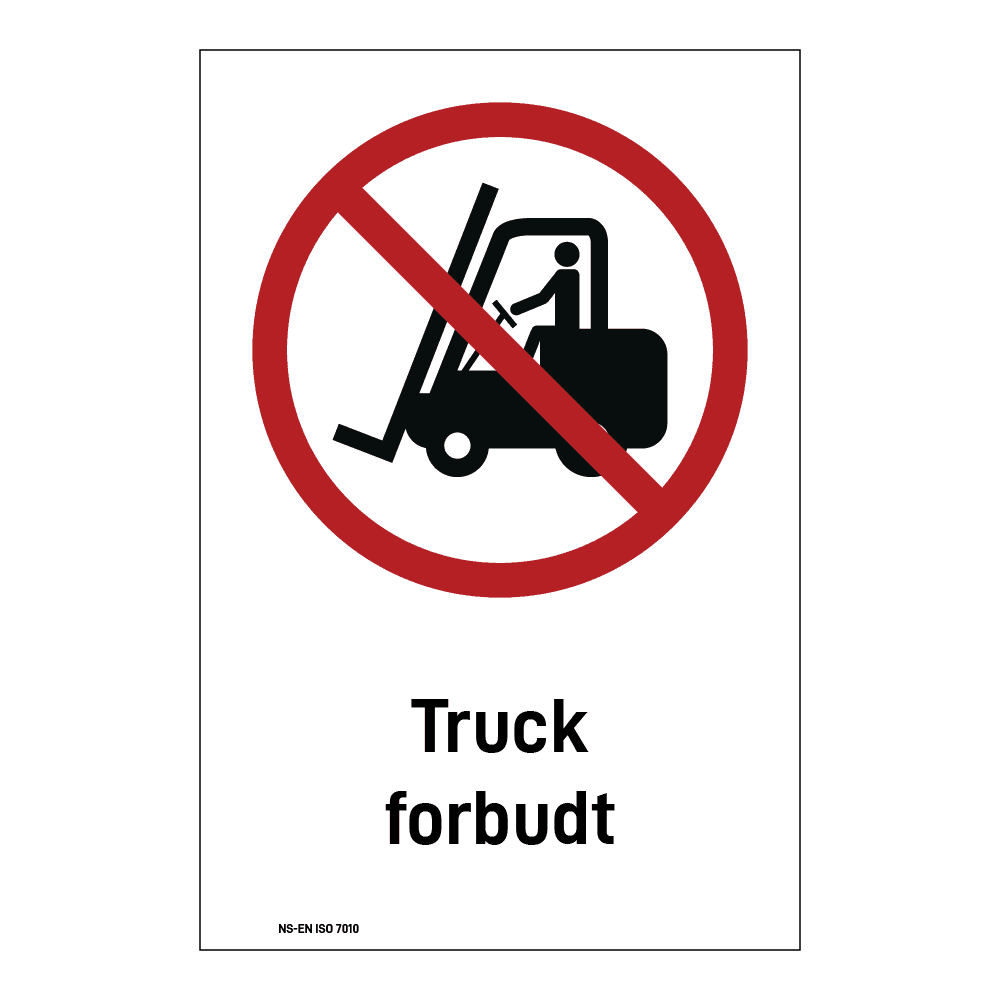 Forbud klistremerke: "Truck forbudt" m/tekst
