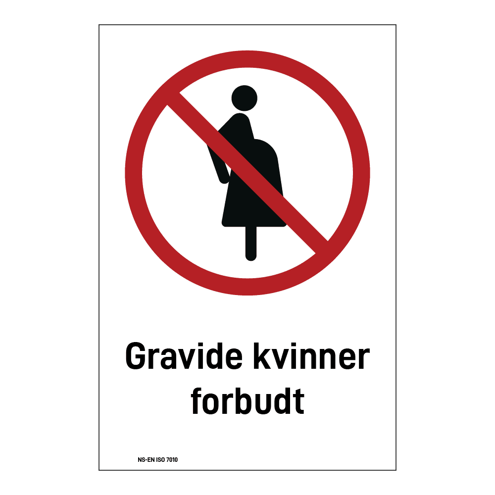 Forbud klistremerke: "Gravide kvinner forbudt" m/tekst