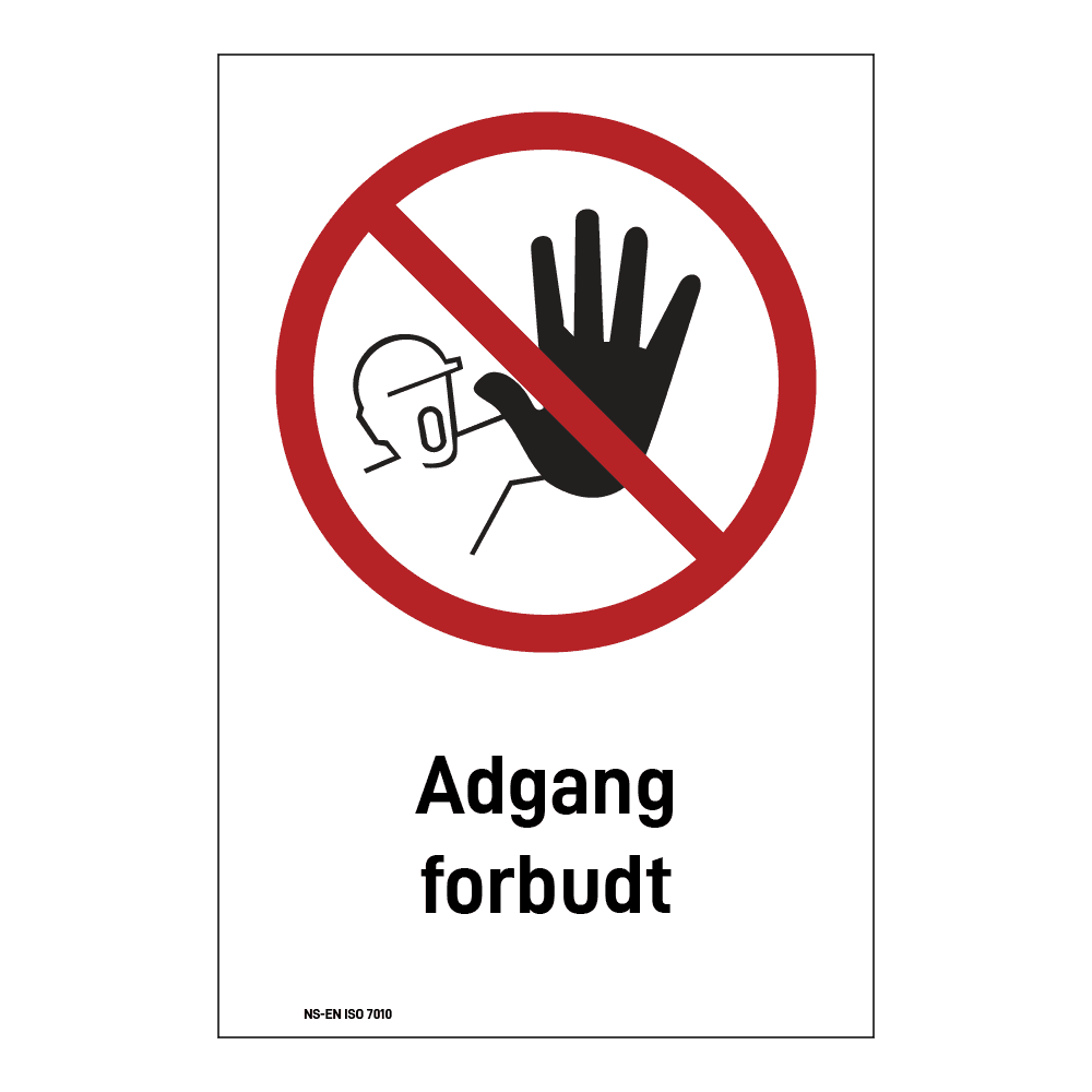 Forbud klistremerke: "Adgang forbudt" m/tekst