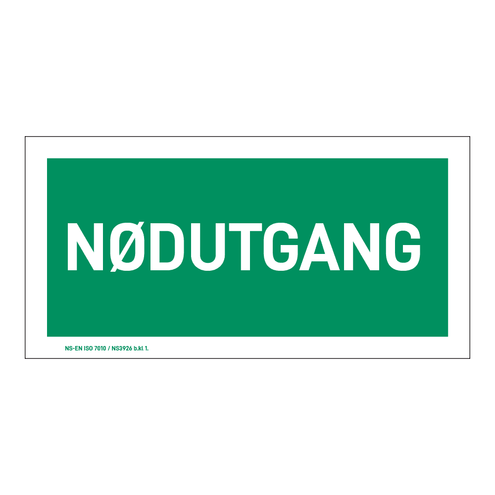 Rømningsskilt: Nødutgang