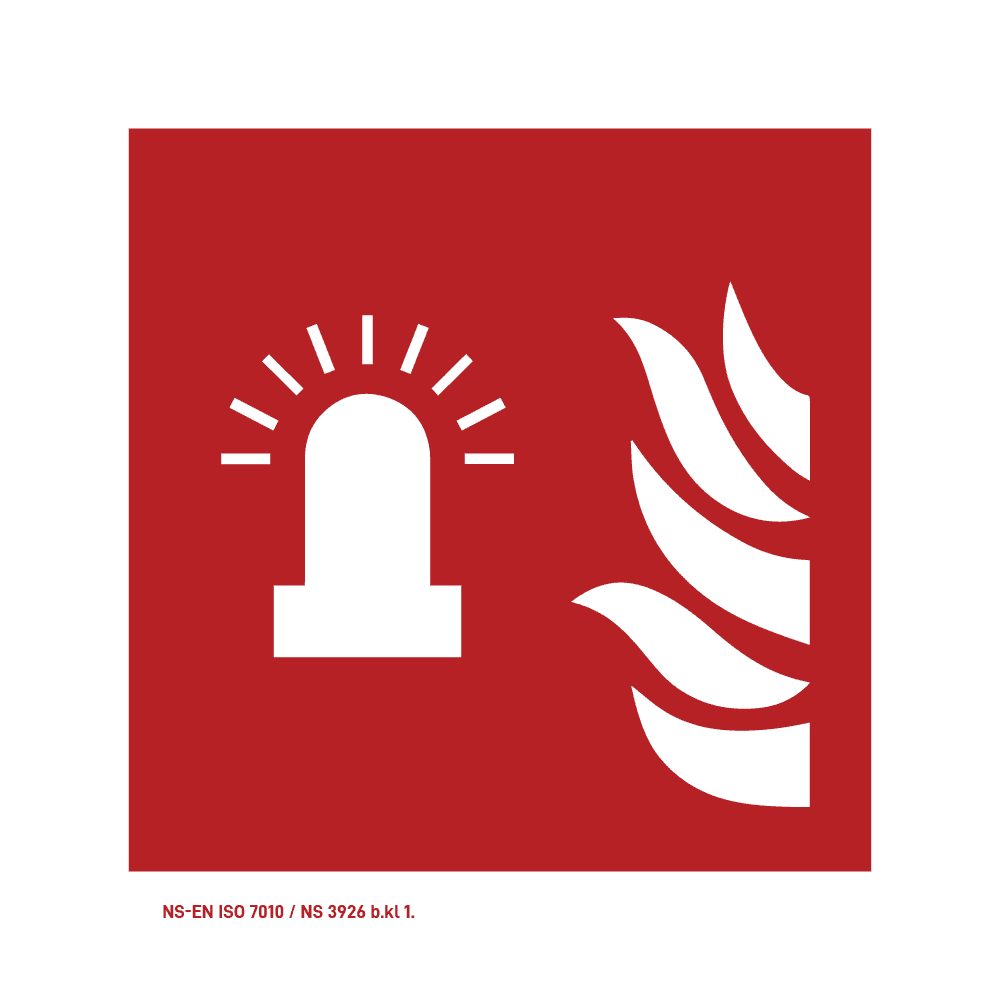 Brannskilt: Brannalarm, blinkende lys