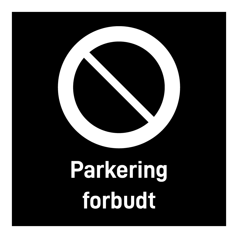 Privatrettslig skilt: "Parkering forbudt" m/tekst