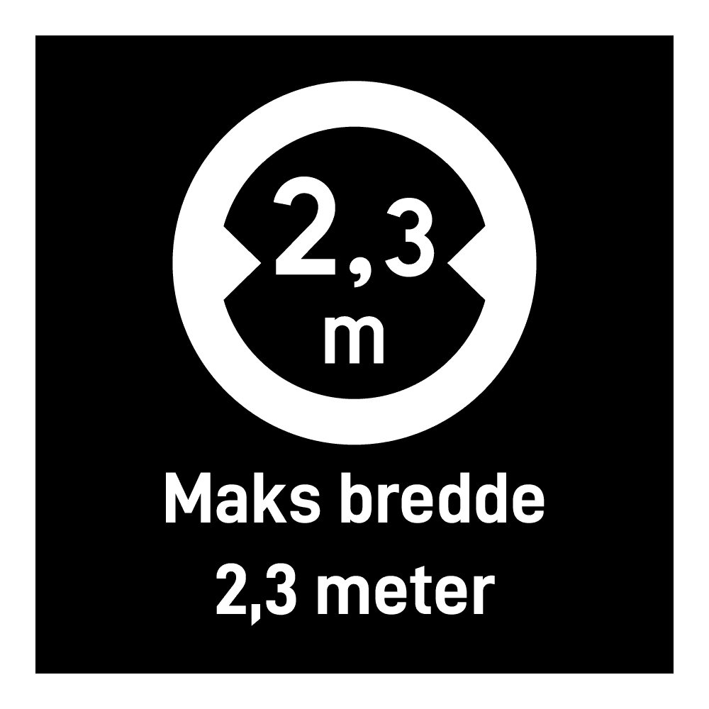 Privatrettslig skilt: "Maks høyde 2,3m" m/tekst