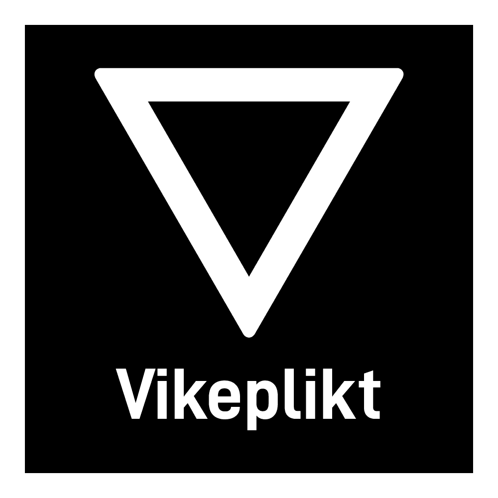 Privatrettslig skilt: "Vikeplikt" m/tekst