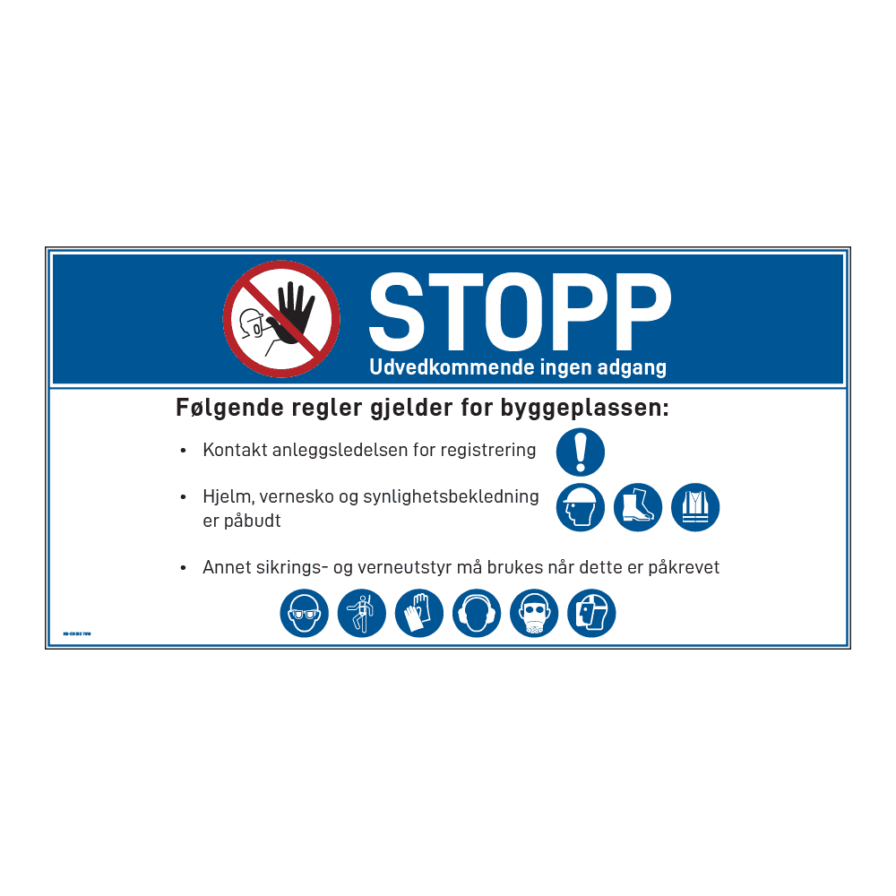 Anleggsområde skilt: "Stopp, ingen adgang"