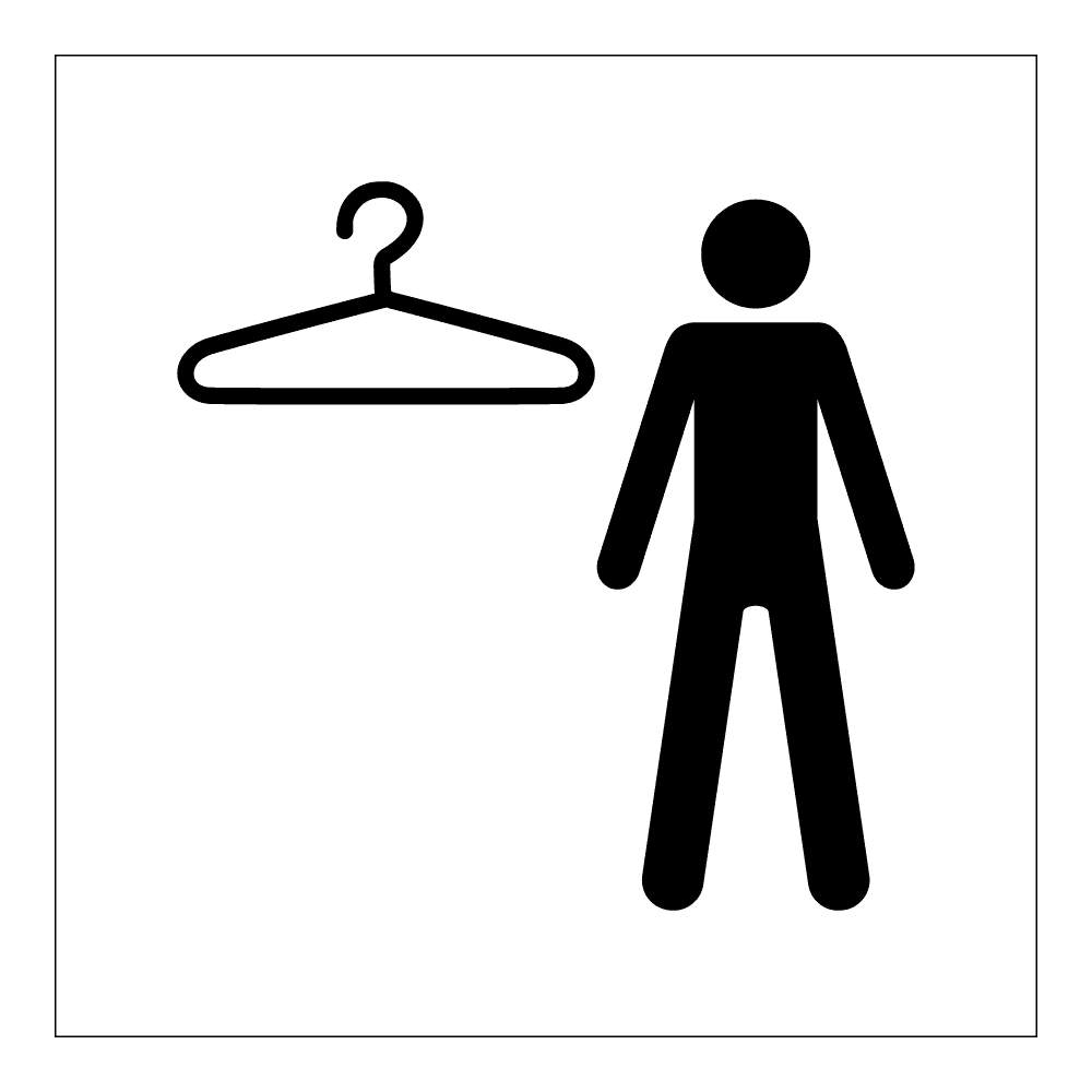 Informasjonsskilt: Garderobe herre