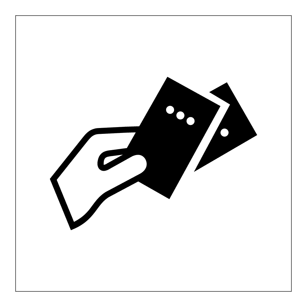 Informasjonsskilt: Billettsalg