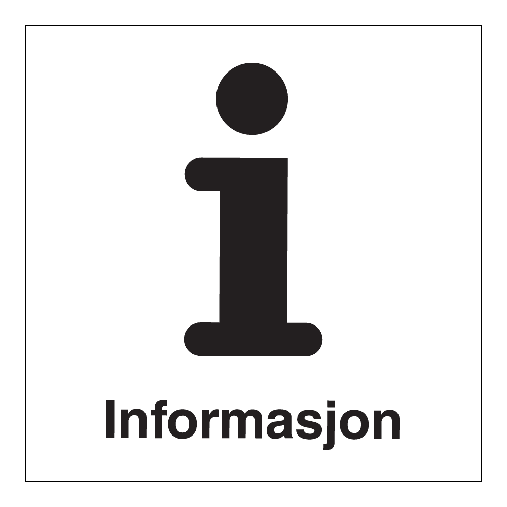 Informasjonsskilt: "Informasjon" m/tekst