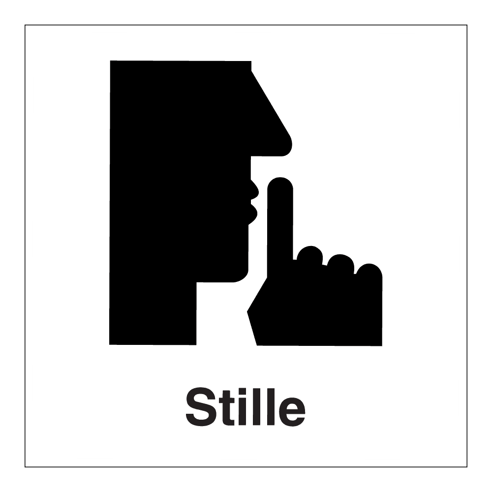 Informasjonsskilt: "Stille" m/tekst