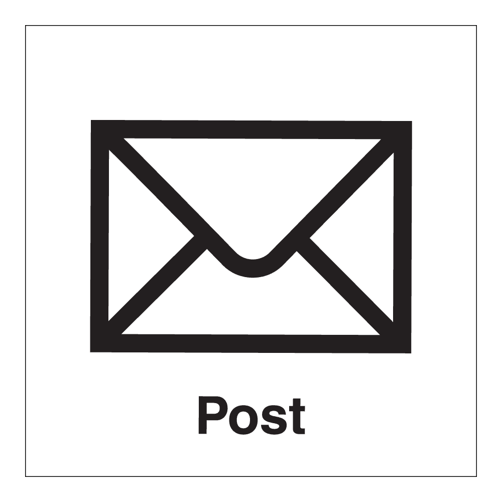 Informasjon klistremerke: "Post" m/tekst