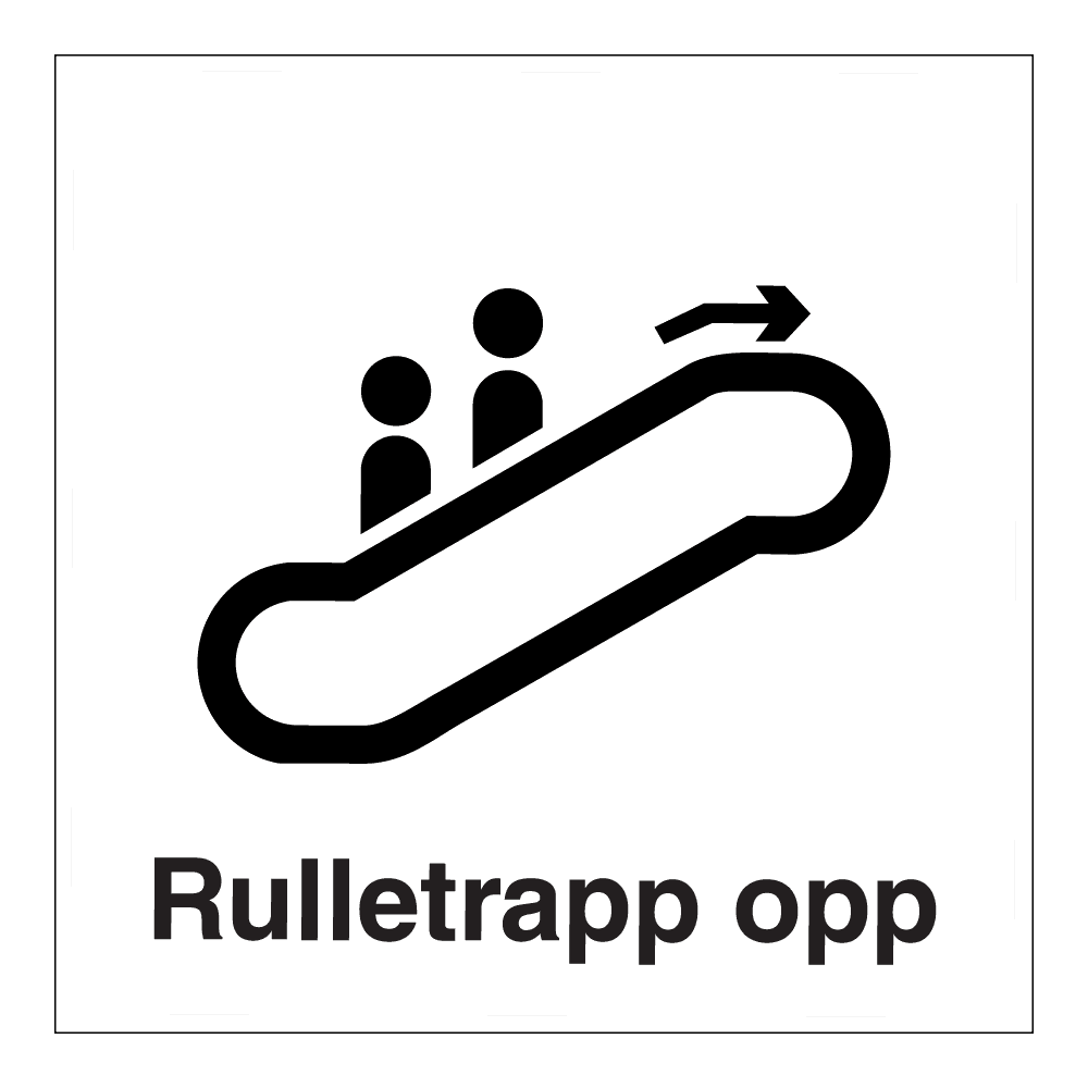 Informasjon klistremerke: "Rulletrapp opp" m/tekst