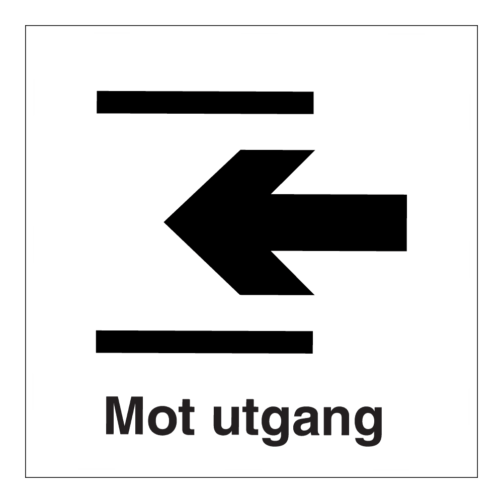 Informasjon klistremerke: "Mot utgang 1" m/tekst